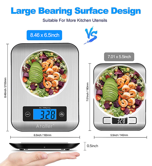 5kg 1g Stainless Steel Kitchen Food Scale LCD Digital Electronic Kitchen Weight Scales With Bowl Alarm